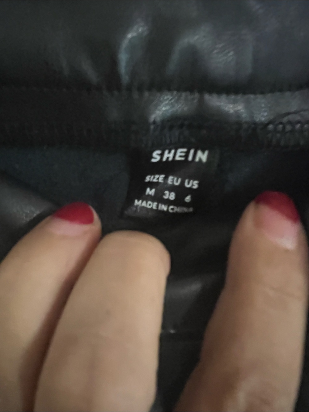 SHEIN Black Faux Leather Wide-Leg Pants - Picture 3 of 3